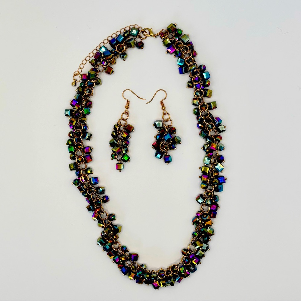 NWT Gold Multi-Strand Necklace with Intricate Beadwork